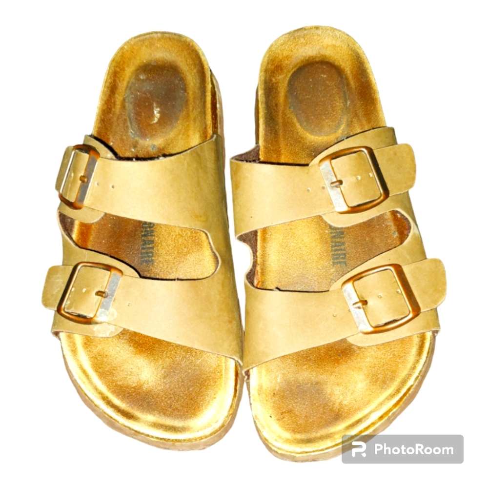 Women's Cushionaire  Dark Brown leather slides, size 7.5.
